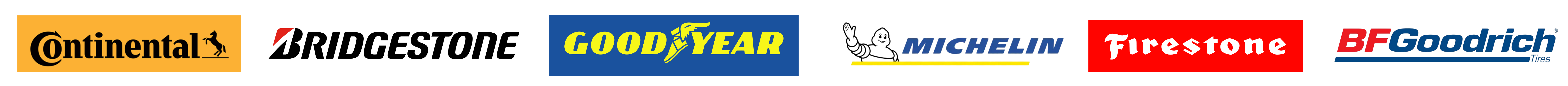 Tire and parts brands serviced at EDP Automotive — Continental, Bridgestone, Goodyear, Michelin, Firestone, BFGoodrich