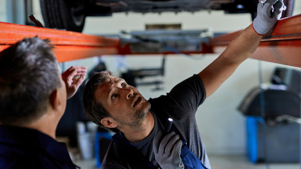 EDP Automotive technician working in a well-lit garage in Victoria, BC