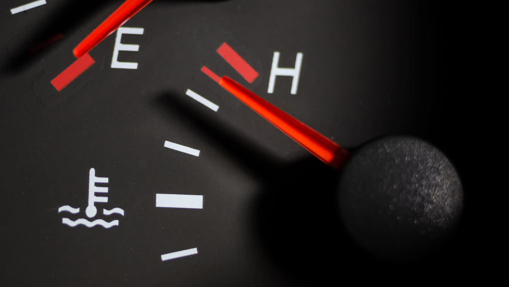 Vehicle temperature gauge showing overheating — cooling system repair at EDP Automotive in Victoria, BC